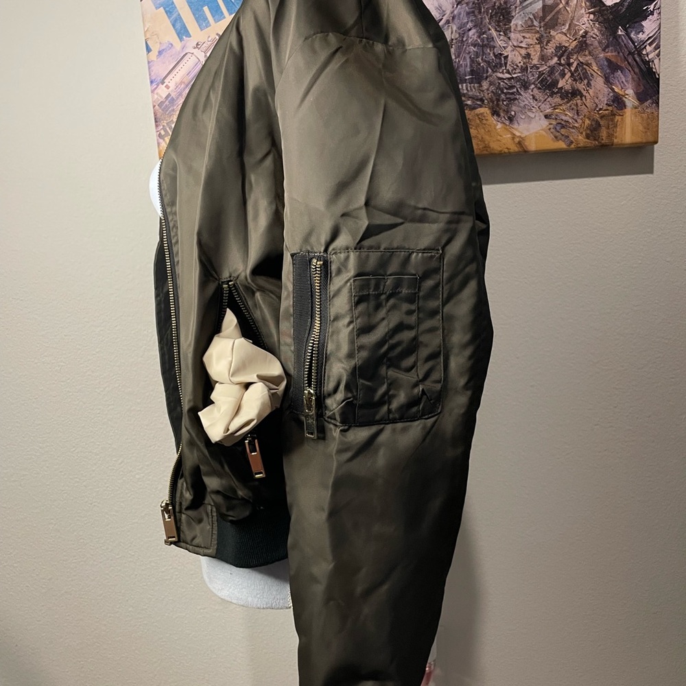 Zara Basic Olive Green With Black Trim Women's Bo… - image 4